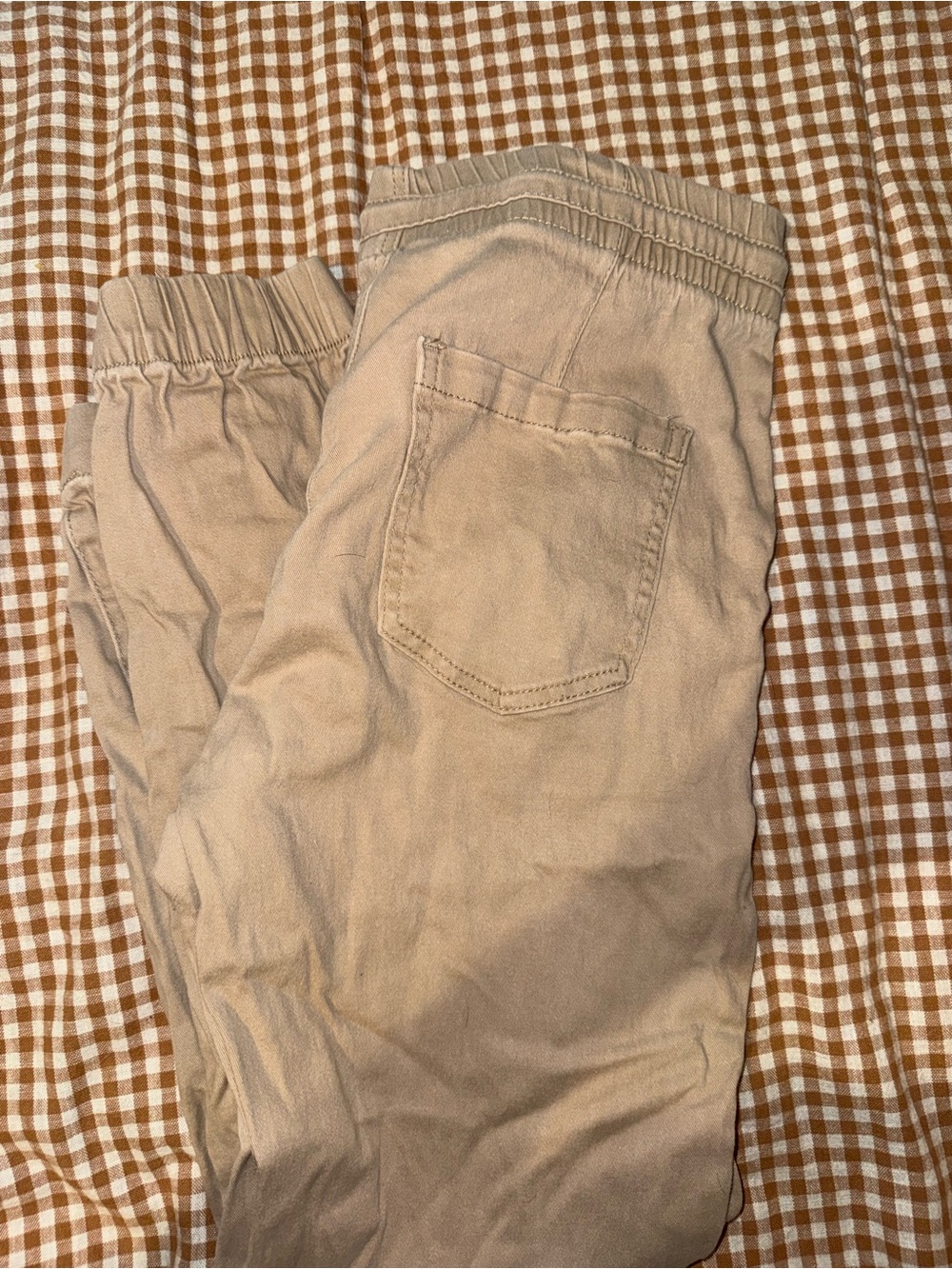 No Boundaries Women's Elastic-Waist Track Pants - Beige